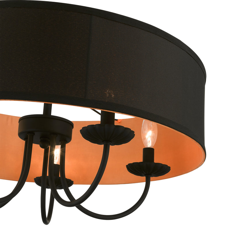 Livex Lighting 45125-04 Five Light Pendant, Black
