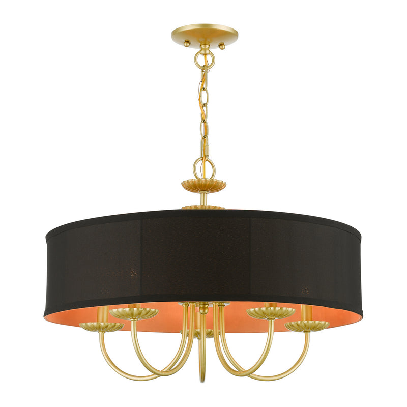 Livex Lighting 45125-33 Five Light Pendant, Soft Gold
