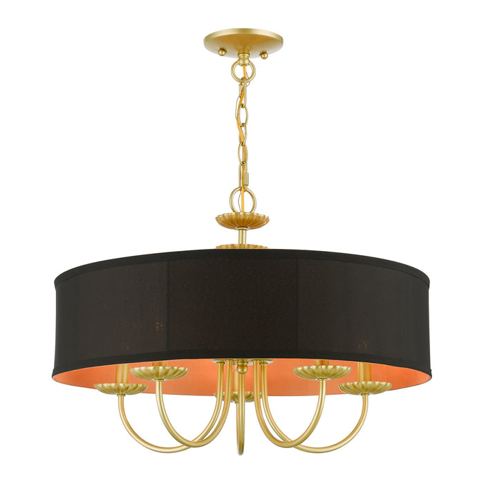 Livex Lighting 45125-33 Five Light Pendant, Soft Gold
