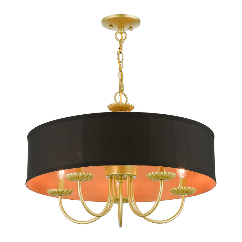 Livex Lighting 45125-33 Five Light Pendant, Soft Gold