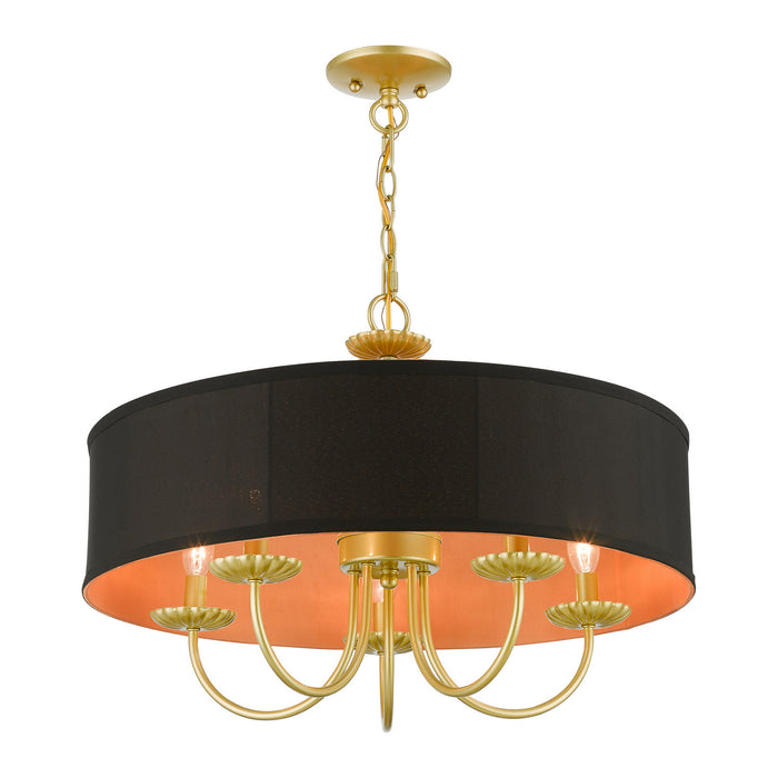 Livex Lighting 45125-33 Five Light Pendant, Soft Gold