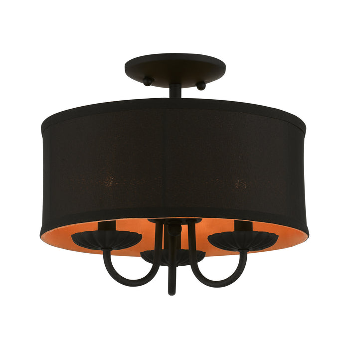 Livex Lighting 45127-04 Three Light Semi-Flush Mount, Black
