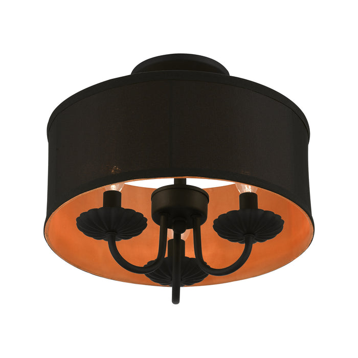 Livex Lighting 45127-04 Three Light Semi-Flush Mount, Black