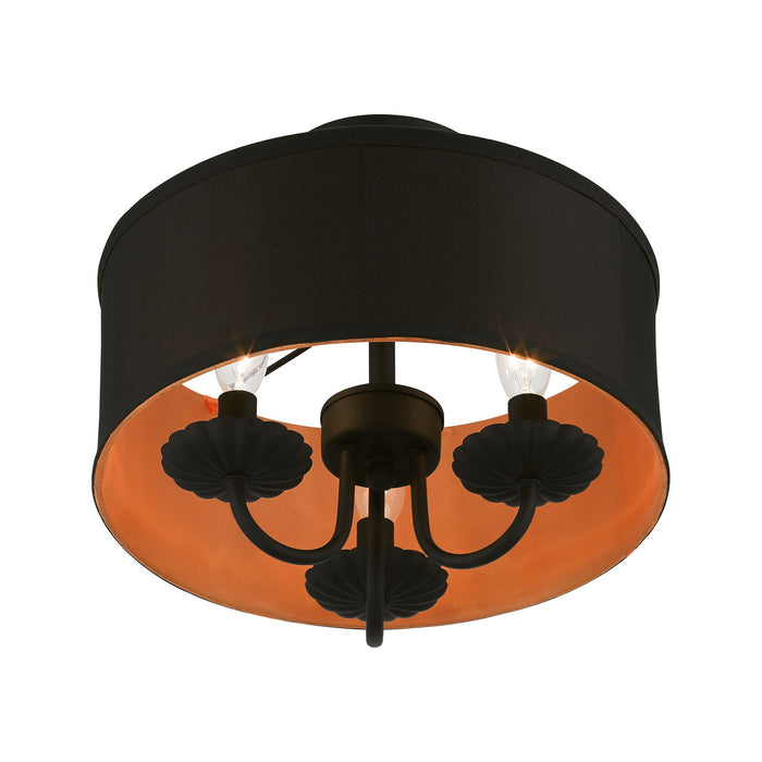 Livex Lighting 45127-04 Three Light Semi-Flush Mount, Black