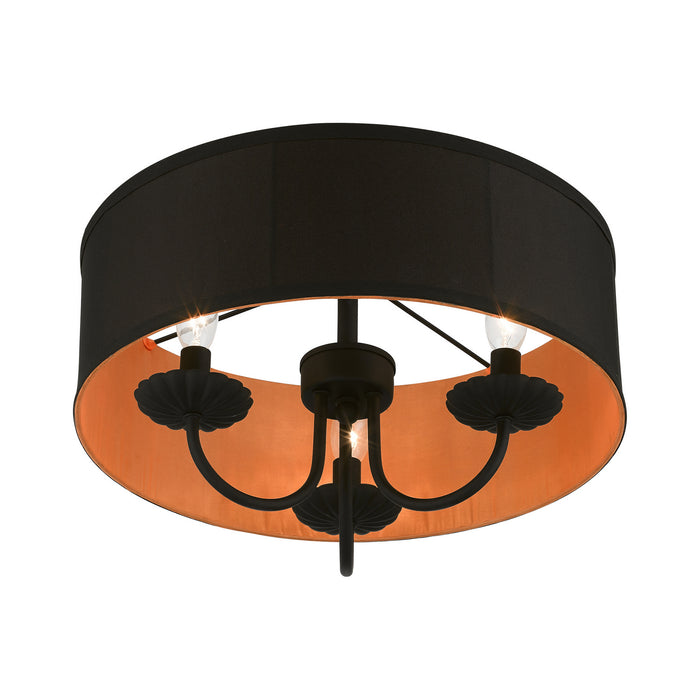 Livex Lighting 45129-04 Three Light Semi-Flush Mount, Black