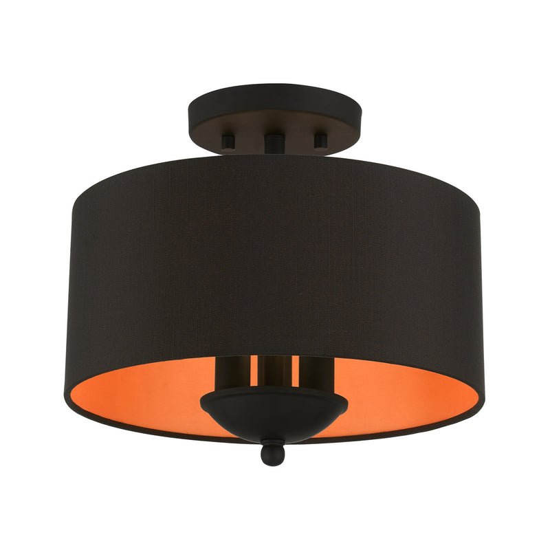 Livex Lighting 45611-04 Three Light Semi-Flush Mount, Black