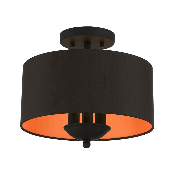 Livex Lighting 45611-04 Three Light Semi-Flush Mount, Black