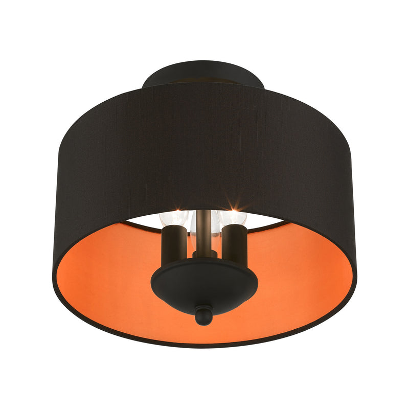 Livex Lighting 45611-04 Three Light Semi-Flush Mount, Black