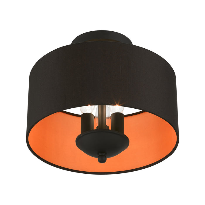 Livex Lighting 45611-04 Three Light Semi-Flush Mount, Black