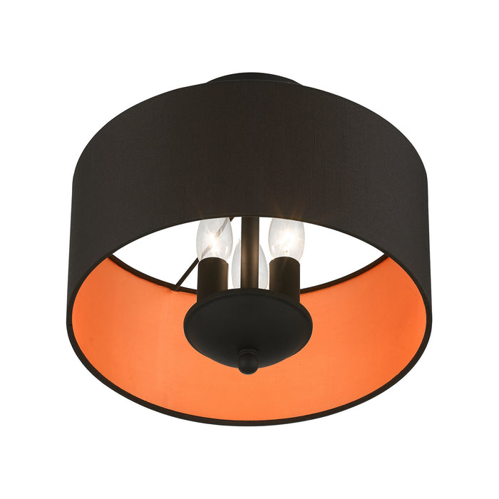 Livex Lighting 45611-04 Three Light Semi-Flush Mount, Black