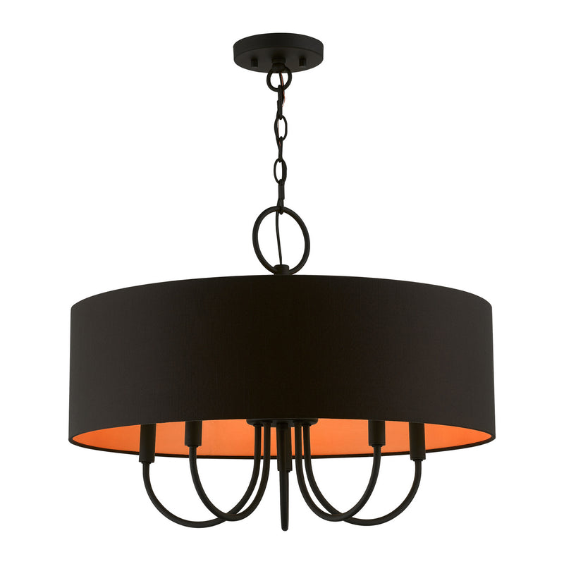 Livex Lighting 45615-04 Five Light Pendant, Black