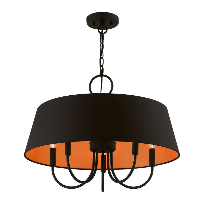 Livex Lighting 51355-04 Five Light Pendant, Black