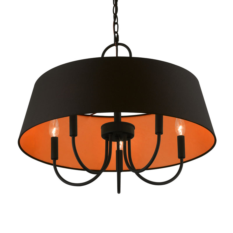 Livex Lighting 51355-04 Five Light Pendant, Black