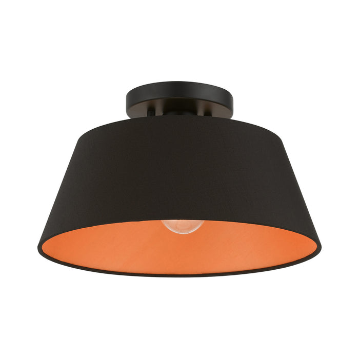 Livex Lighting 51357-04 One Light Semi-Flush Mount, Black