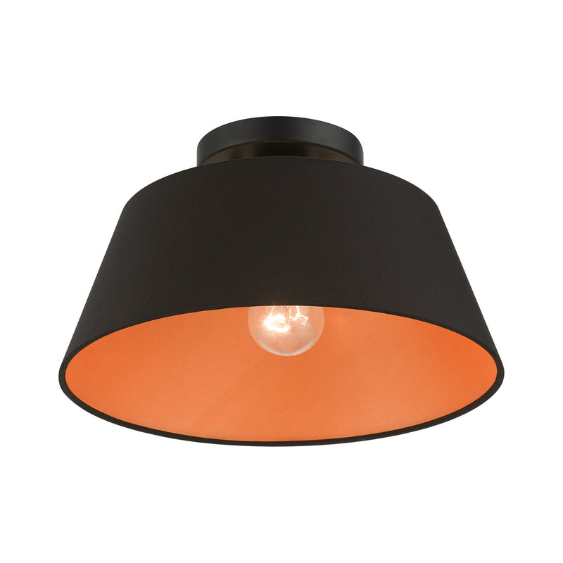 Livex Lighting 51357-04 One Light Semi-Flush Mount, Black