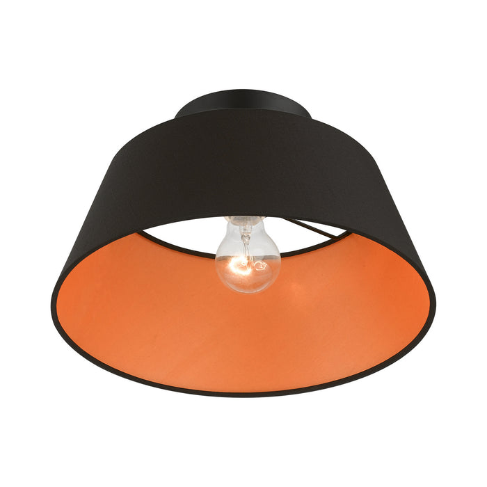 Livex Lighting 51357-04 One Light Semi-Flush Mount, Black