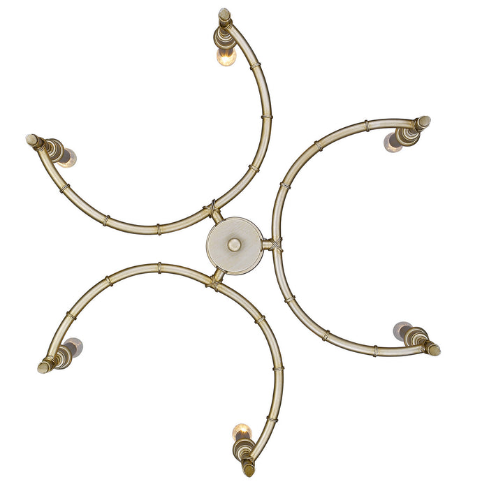 Golden 8207-6 WG Six Light Chandelier, White Gold