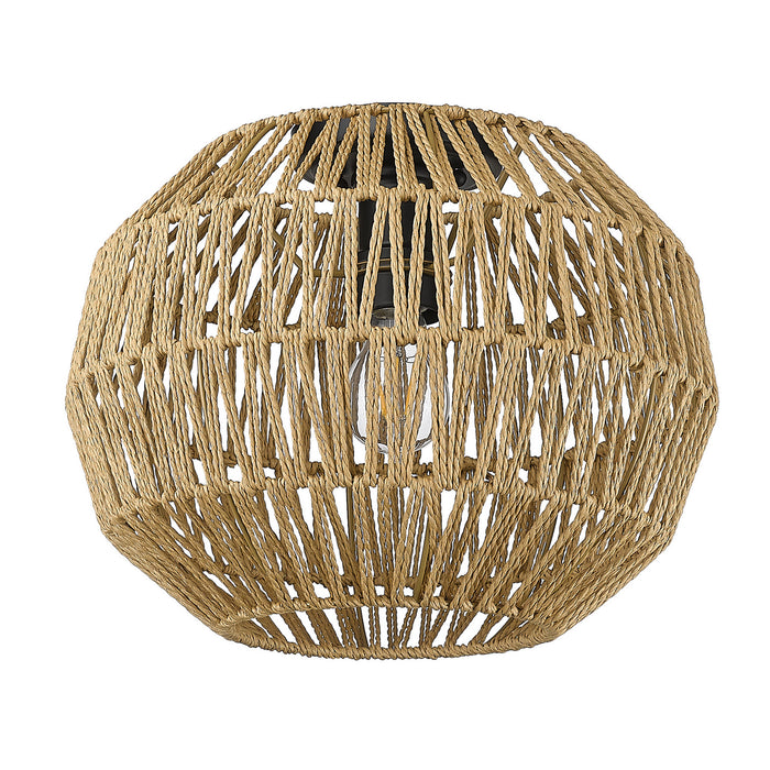 Golden 6933-FM BLK-NR One Light Flush Mount, Matte Black