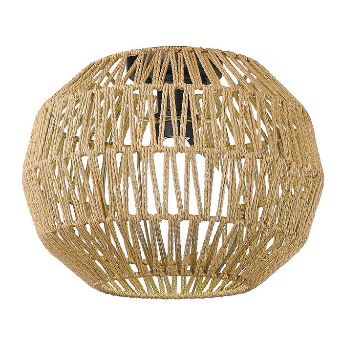 Golden 6933-FM BLK-NR One Light Flush Mount, Matte Black