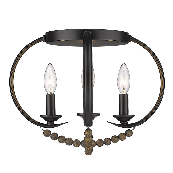 Golden 8320-FM BLK-EWB Four Light Flush Mount, Matte Black