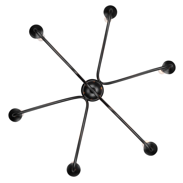 Golden 8316-6 BLK Six Light Chandelier, Matte Black