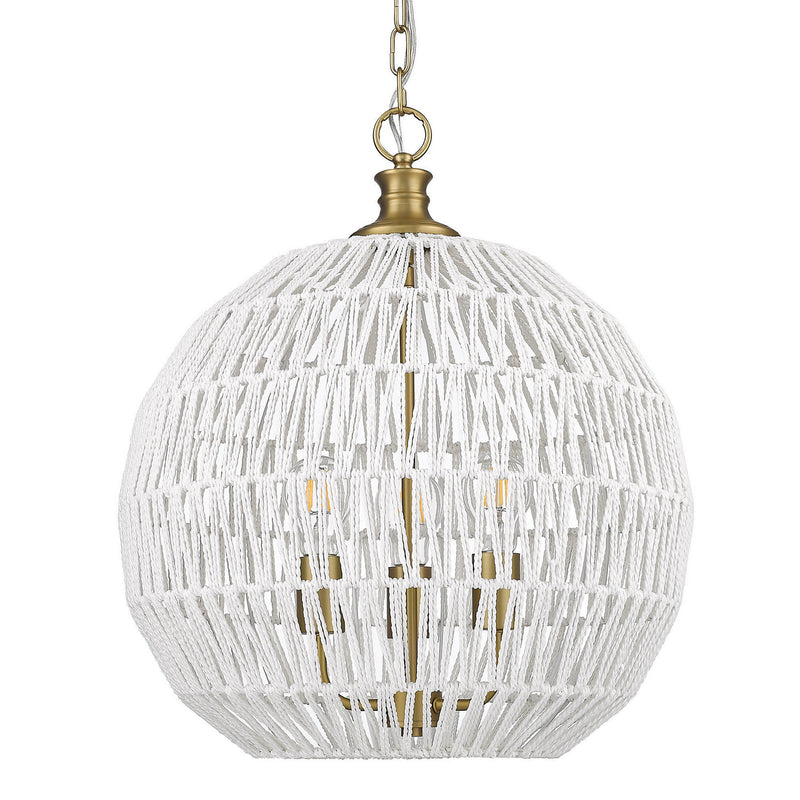 Golden 6933-3P BCB-WR Three Light Pendant, Brushed Champagne Bronze
