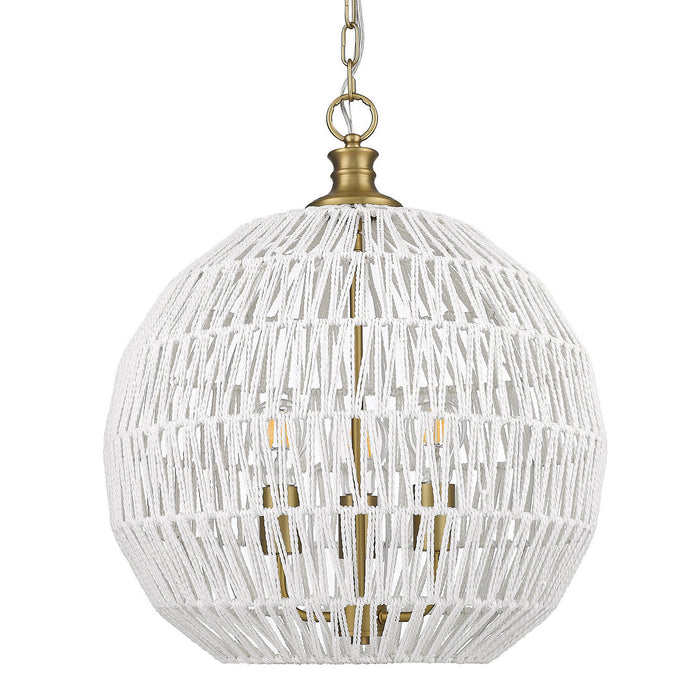 Golden 6933-3P BCB-WR Three Light Pendant, Brushed Champagne Bronze