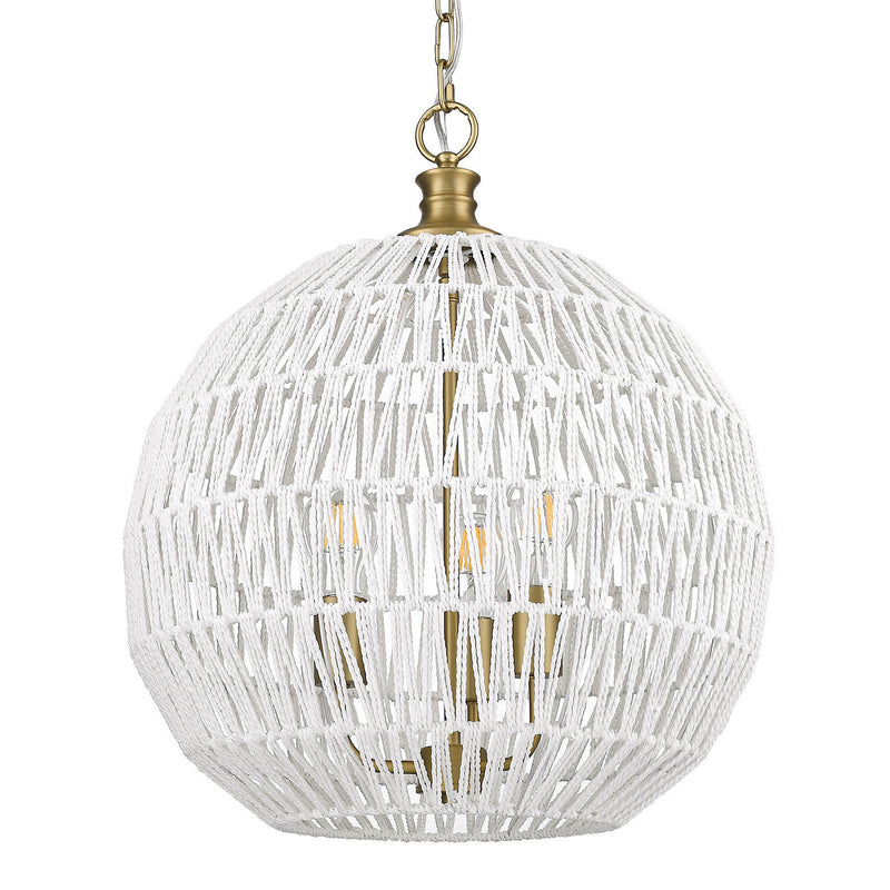 Golden 6933-3P BCB-WR Three Light Pendant, Brushed Champagne Bronze