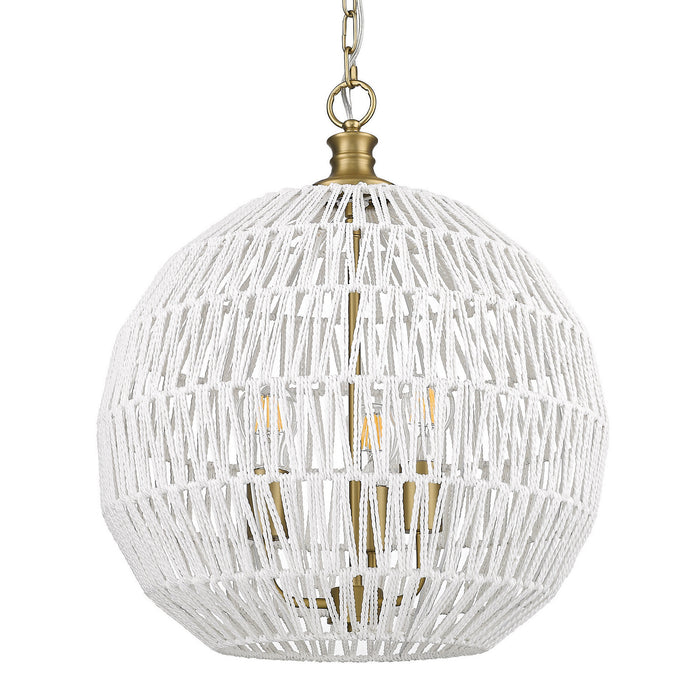 Golden 6933-3P BCB-WR Three Light Pendant, Brushed Champagne Bronze