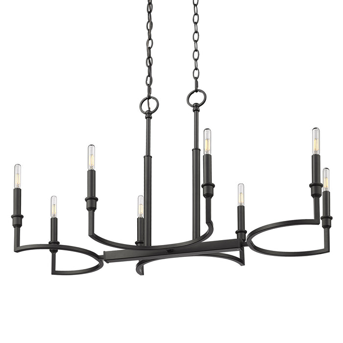 Golden 8209-LP BLK Eight Light Linear Pendant, Matte Black