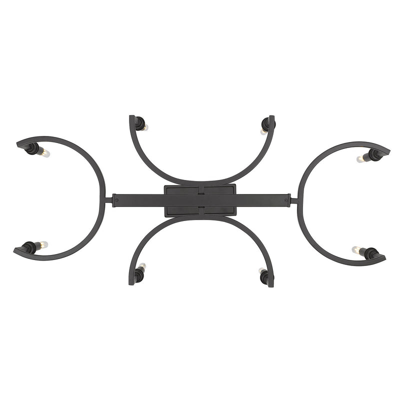 Golden 8209-LP BLK Eight Light Linear Pendant, Matte Black