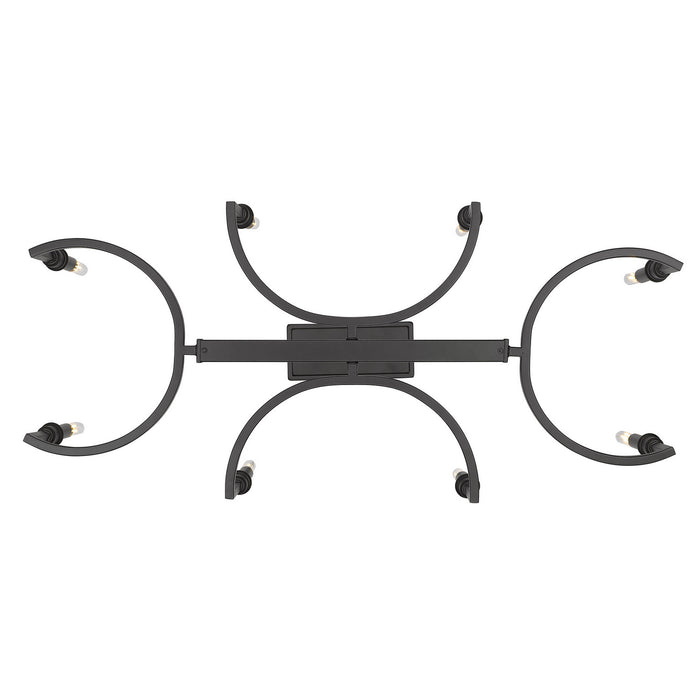 Golden 8209-LP BLK Eight Light Linear Pendant, Matte Black