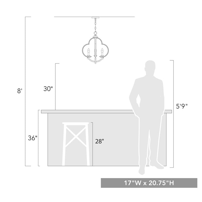 Golden 8320-4P BLK-EWB Four Light Pendant, Matte Black