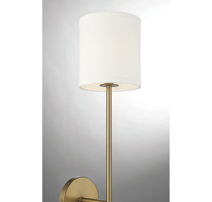 Meridian M90063NB One Light Wall Sconce, Natural Brass with Leather Accent