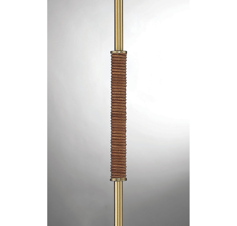 Meridian M90063NB One Light Wall Sconce, Natural Brass with Leather Accent