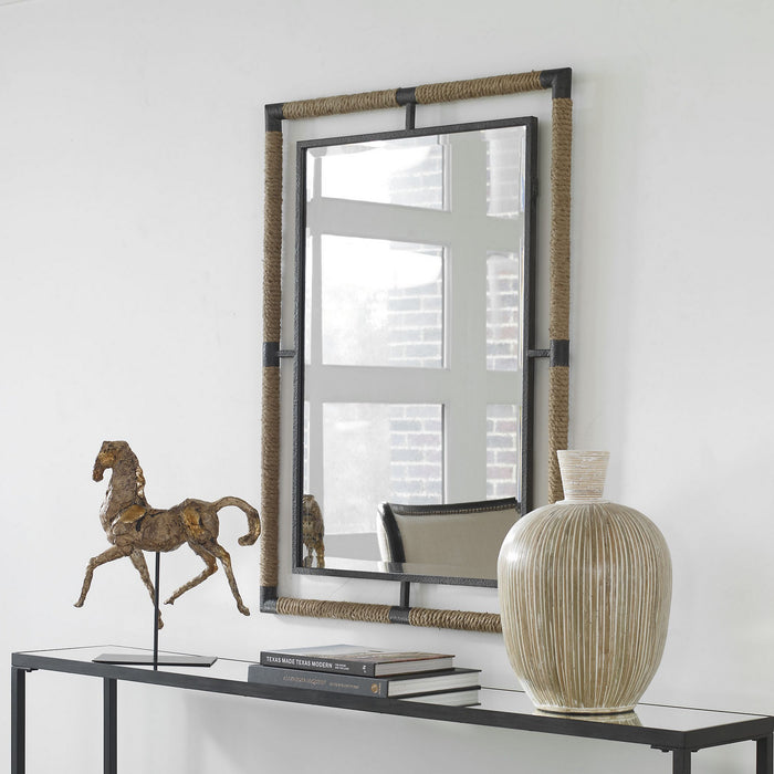 Uttermost 09769 Mirror, Textured Rust Black