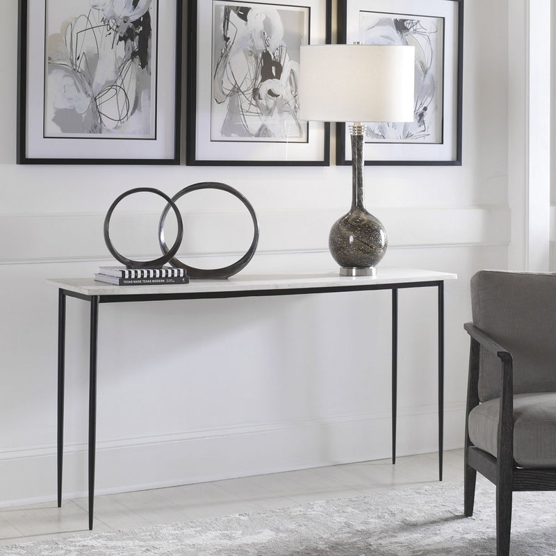 Uttermost 25173 Console Table, Satin Black