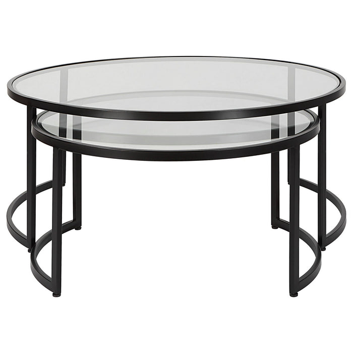 Uttermost 25190 Nesting Coffee Tables S/2, Satin Black