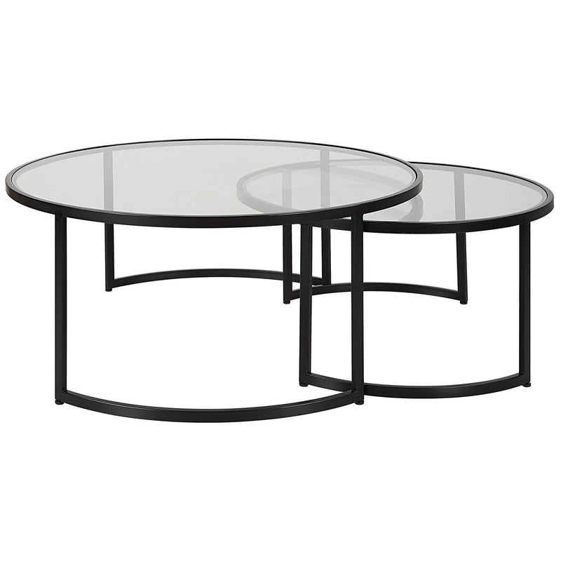Uttermost 25190 Nesting Coffee Tables S/2, Satin Black