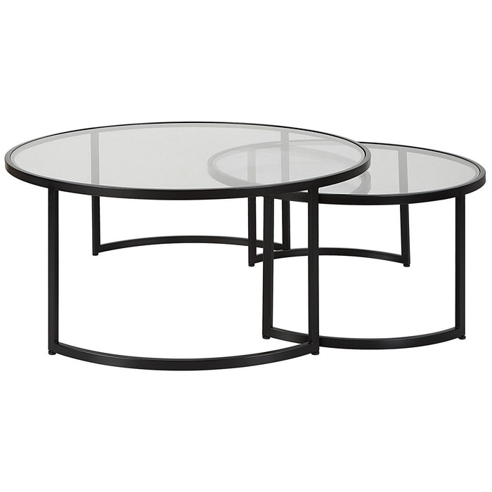 Uttermost 25190 Nesting Coffee Tables S/2, Satin Black