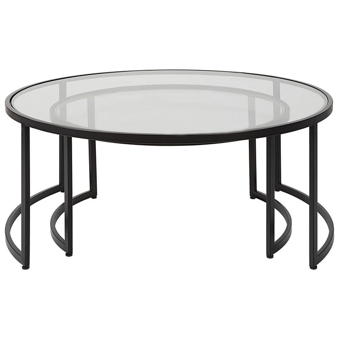 Uttermost 25190 Nesting Coffee Tables S/2, Satin Black