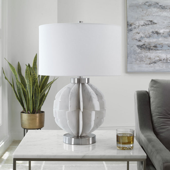 Uttermost 30015-1 One Light Table Lamp, Brushed Nickel