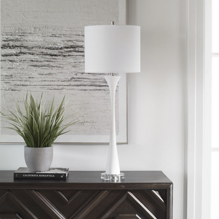 Uttermost 30040 One Light Buffet Lamp, Brushed Nickel