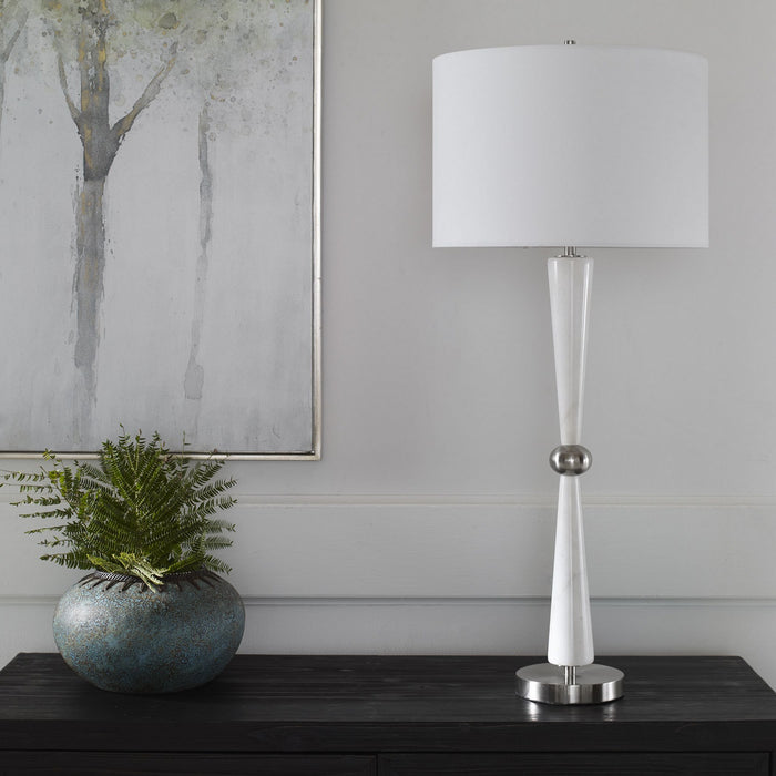Uttermost 30064 One Light Table Lamp, Brushed Nickel
