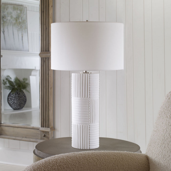 Uttermost 30068 One Light Table Lamp, Brushed Nickel
