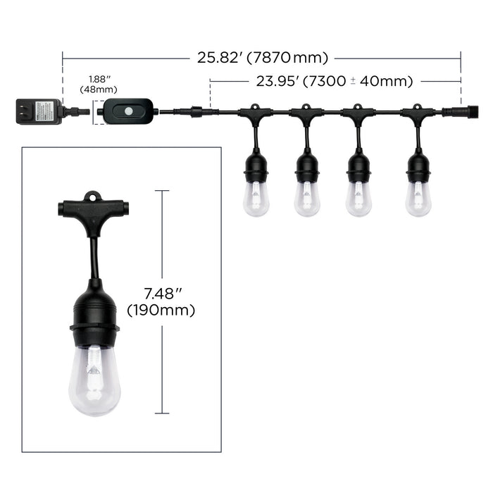 Satco S11288 LED String Light, Black