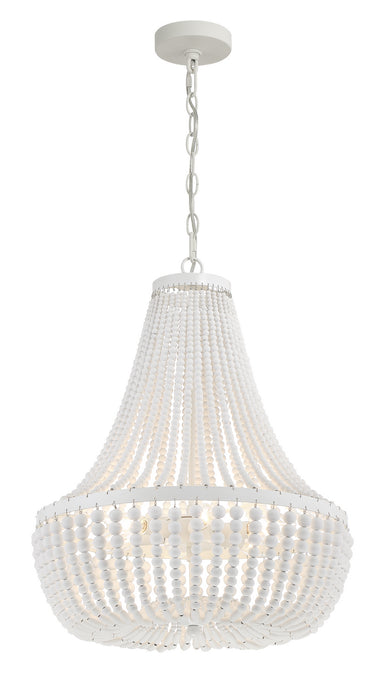 Crystorama 608-MT Six Light Chandelier, Matte White