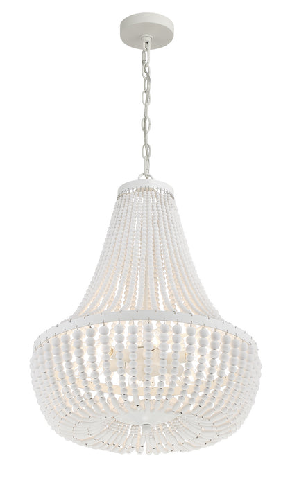 Crystorama 608-MT Six Light Chandelier, Matte White