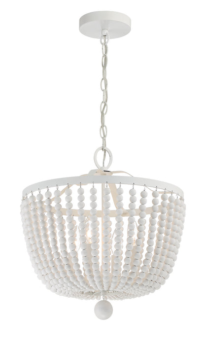 Crystorama 604-MT Four Light Chandelier, Matte White