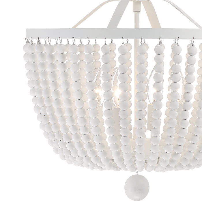 Crystorama 604-MT Four Light Chandelier, Matte White